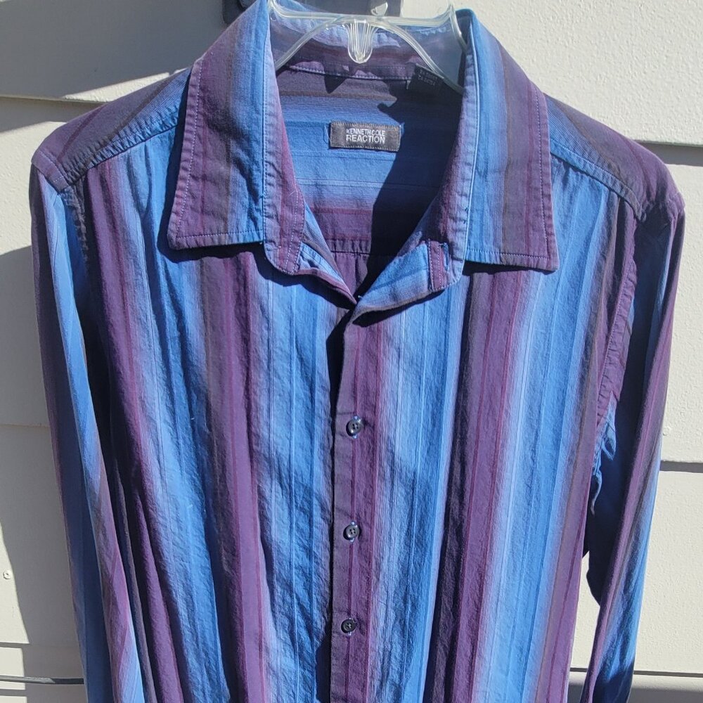 Kenneth Cole Reaction Long Sleeve Shirt / XL / Blue Purple Color